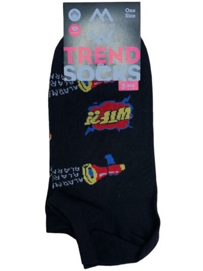 Κάλτσα Κοντή Βαμβακερή Trend MeWe Μαύρο