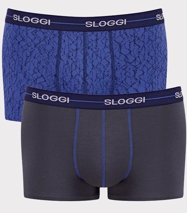 Boxer Sloggi Hipster 2 τεμ. Μπλε ηλεκτρίκ/Ανθρακί