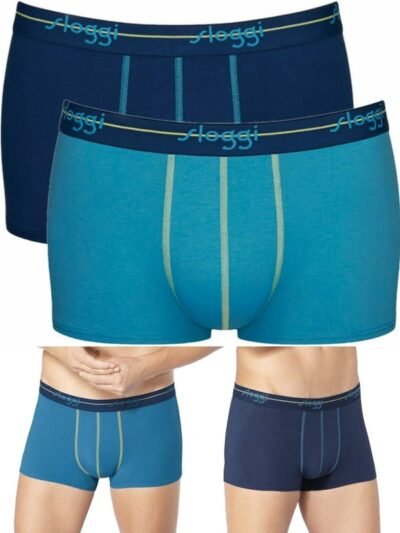 Boxer Sloggi Hipster 2 τεμ. Σκούρο μπλε/Τυρκουάζ