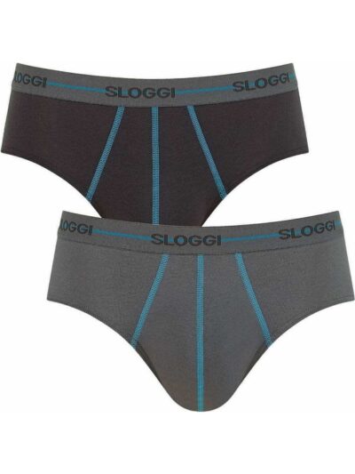 Slip Sloggi Midi 2 τεμ.  Γκρι σκούρο/Ανθρακί