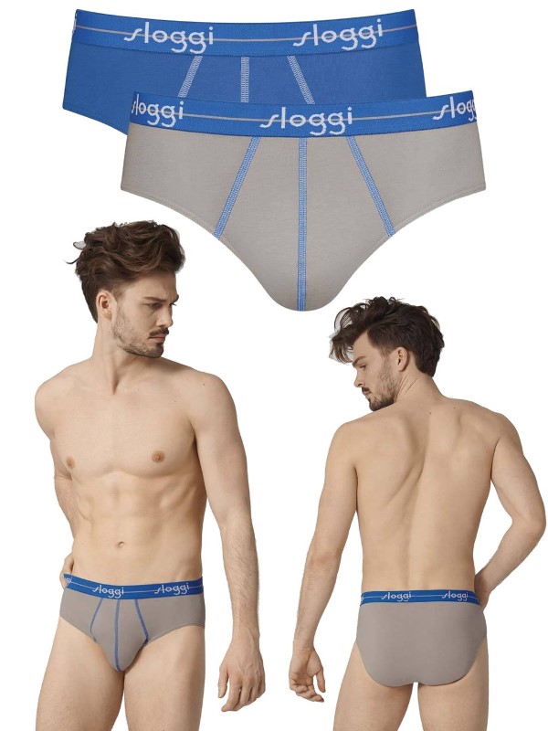 Slip Sloggi Midi 2 τεμ. Ανοιχτό μπλε/Γκρι