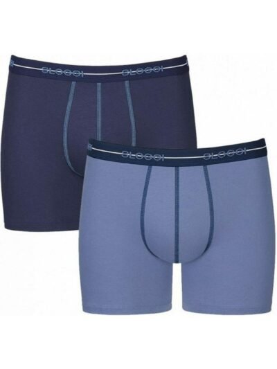 Boxer Sloggi Short 2 τεμ. Σιέλ/Σκούρο μπλε