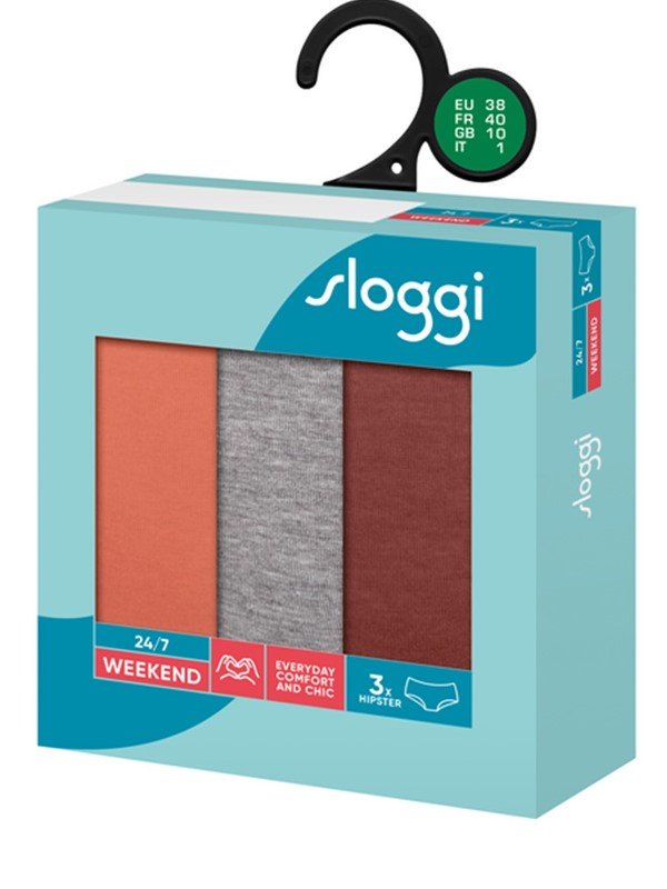 Sloggi 24/7 Hipster 3 τεμ. V011 Καφέ/Γκρι/Μπεζ - Image 7