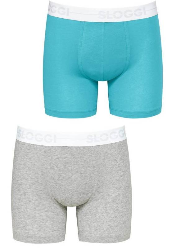 Boxer Sloggi Go Short 2 τεμ. Ανοιχτό μπλε/Γκρι μελανζέ