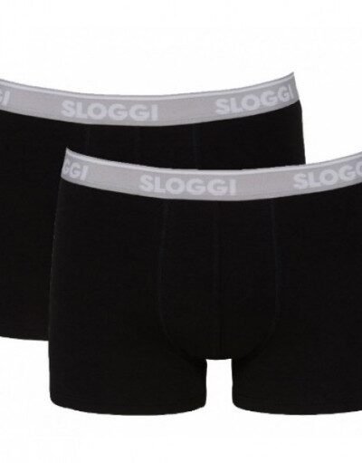Boxer Sloggi Short 2 τεμ.  Μαύρο/Μαύρο