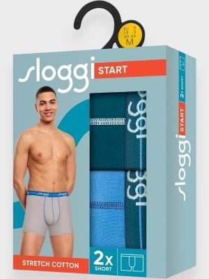 Alternative view of Boxer Sloggi Short 2 τεμ.  Πετρόλ/Σιέλ ανοικτό