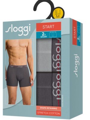 Alternative view of Boxer Sloggi Short 2 τεμ.  Ανθρακί/Γκρι ανοικτό