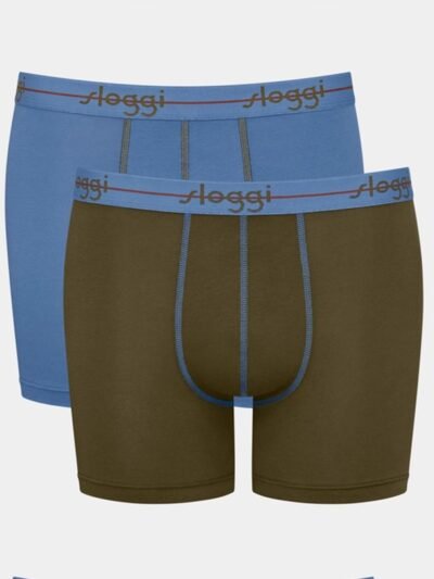 Boxer Sloggi Short 2 τεμ. Χακί/Γαλάζιο