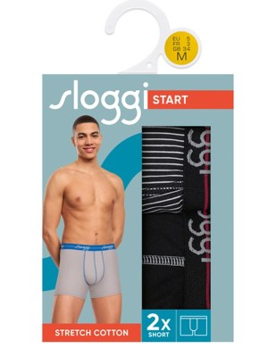 Alternative view of Boxer Sloggi Short 2 τεμ.  Μαύρο/Ριγέ
