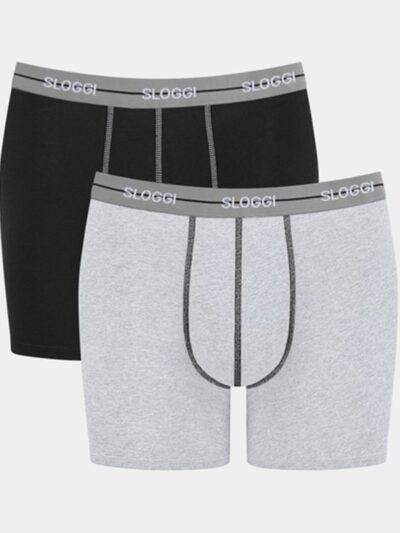 Boxer Sloggi Short 2 τεμ. Μαύρο/γκρι