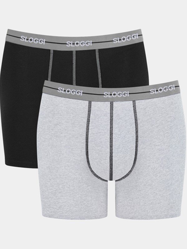 Boxer Sloggi Short 2 τεμ. Μαύρο/γκρι