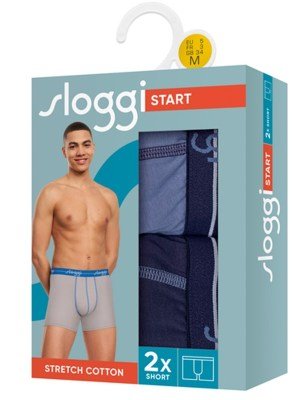 Alternative view of Boxer Sloggi Short 2 τεμ.  Σιέλ/Σκούρο μπλε
