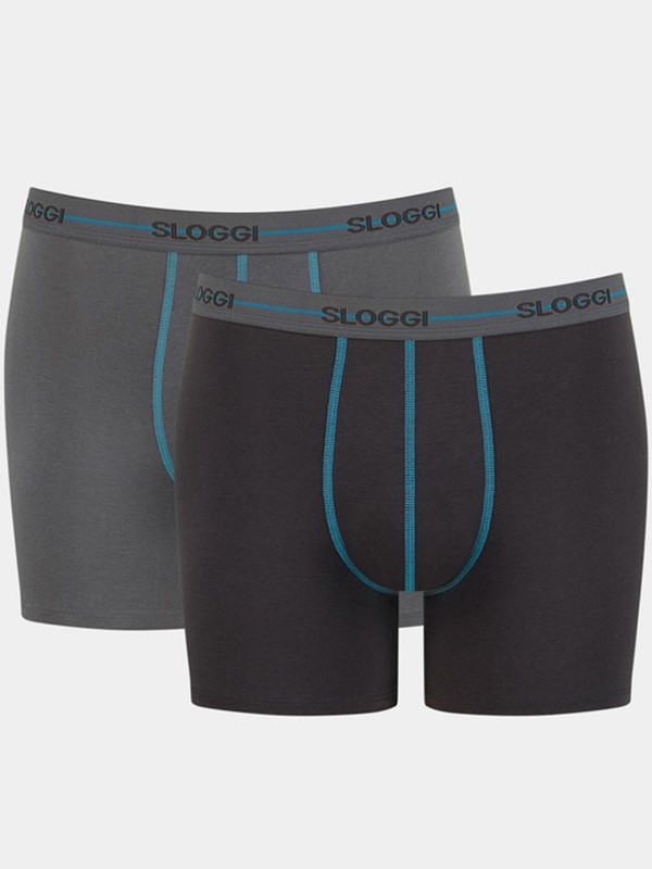 Boxer Sloggi Short 2 τεμ. Γκρι σκούρο/Ανθρακί