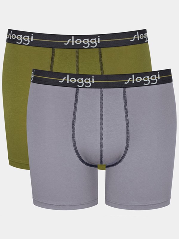 Boxer Sloggi Short 2 τεμ. Λαδί/Γκρι