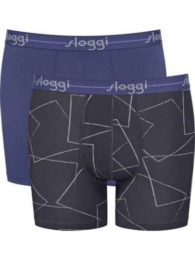 Boxer Sloggi Short 2 τεμ. Μπλε/Ανοιχτό Σιέλ