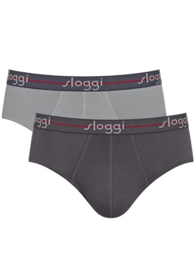 Slip Sloggi Midi 2 τεμ.  Ανθρακί/Γκρι ανοικτό