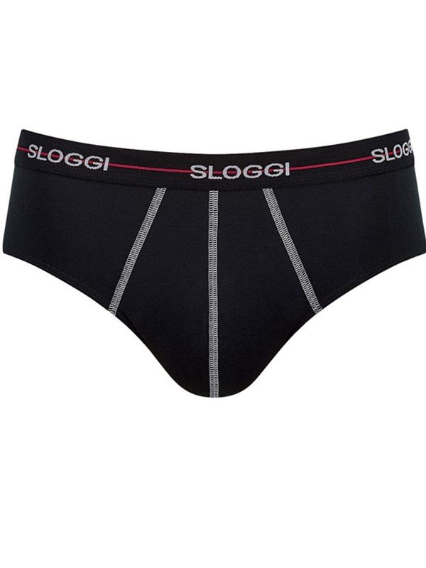 Slip Sloggi Midi 2 τεμ. Μαύρο/Ριγέ - Image 2