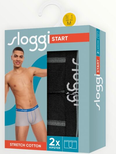 Alternative view of Boxer Sloggi Hipster 2 τεμ.  Μαύρο