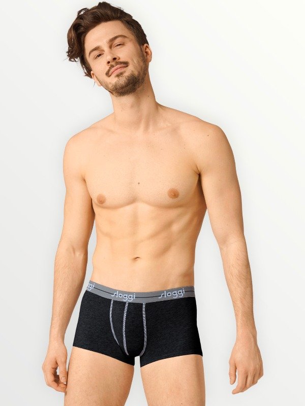 Boxer Sloggi Hipster 2 τεμ. Μαύρο/Γκρι μελανζέ - Image 5