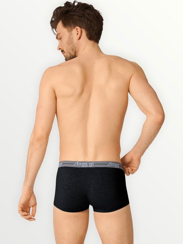 Boxer Sloggi Hipster 2 τεμ. Μαύρο/Γκρι μελανζέ - Image 4
