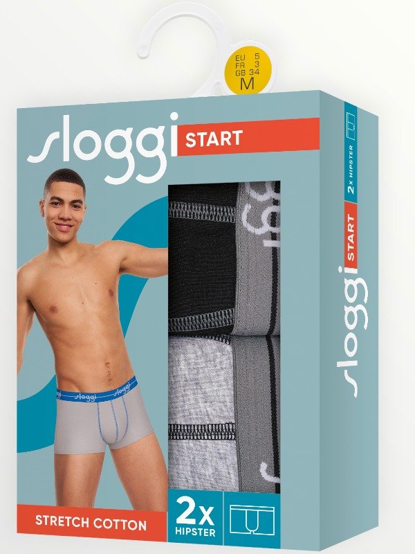 Boxer Sloggi Hipster 2 τεμ. Μαύρο/Γκρι μελανζέ - Image 6