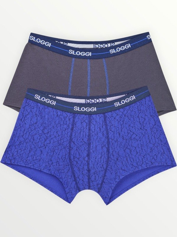 Boxer Sloggi Hipster 2 τεμ. Μπλε ηλεκτρίκ/Ανθρακί - Image 2