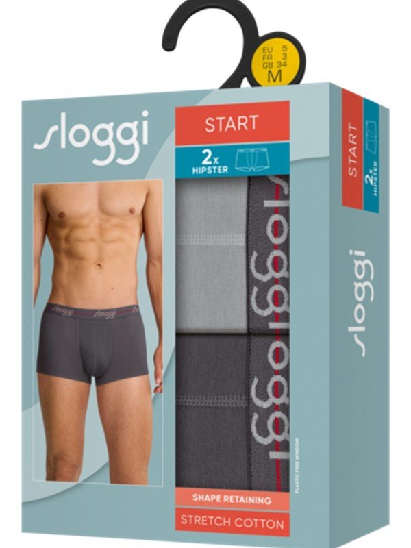 Boxer Sloggi Hipster 2 τεμ. Ανθρακί/Γκρι ανοικτό - Image 2