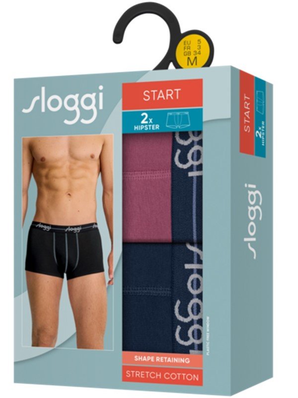 Boxer Sloggi Hipster 2 τεμ. Μπλε σκούρο/Κεραμιδί - Image 2