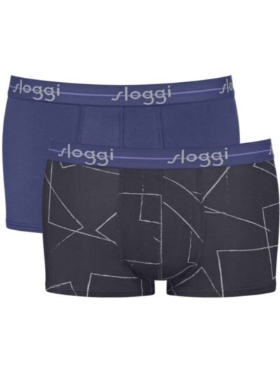 Boxer Sloggi Hipster 2 τεμ. Μωβ/Ανθρακί με σχέδιο