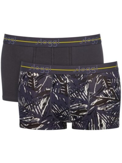 Boxer Sloggi Hipster 2 τεμ. Ανθρακί/Ανθρακί με σχέδιο