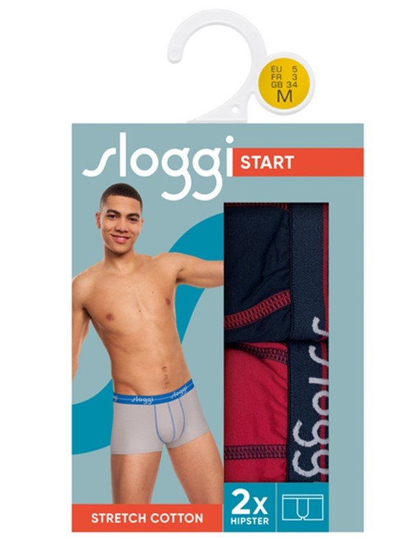 Boxer Sloggi Hipster 2 τεμ. Κόκκινο/Μπλε σκούρο - Image 5