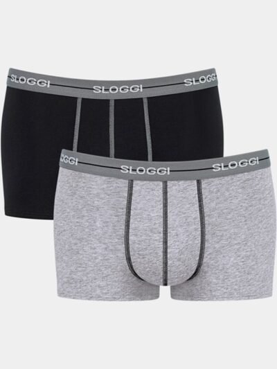 Boxer Sloggi Hipster 2 τεμ. Μαύρο/Γκρι μελανζέ