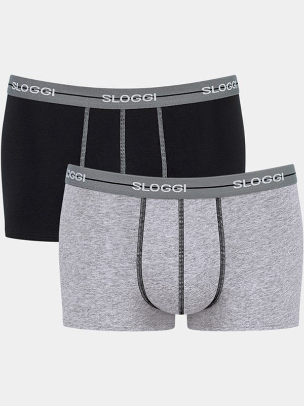 Boxer Sloggi Hipster 2 τεμ. Μαύρο/Γκρι μελανζέ