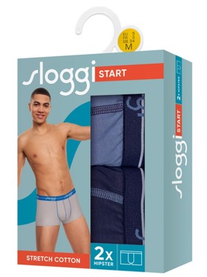 Alternative view of Boxer Sloggi Hipster 2 τεμ.  Μπλε σκούρο/Σίελ