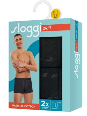 Alternative view of Boxer Sloggi 24/7 Short 2 τεμ.  Μαύρο