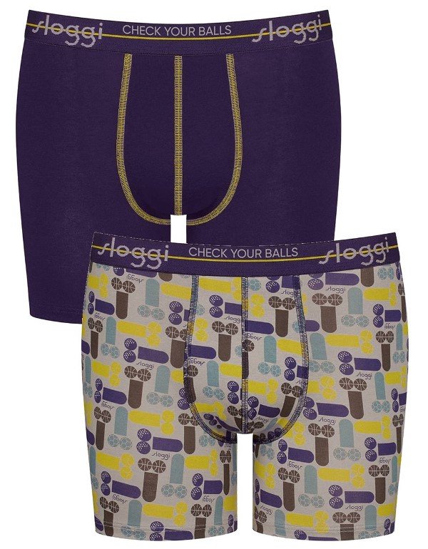 Boxer Sloggi Short 2 τεμ. Μωβ/Εμπριμέ