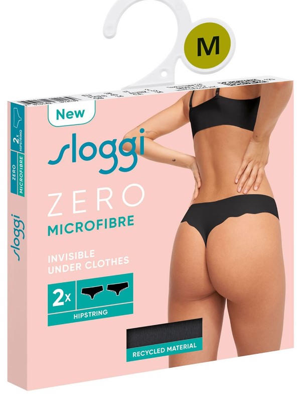 Sloggi Microfibre Hipstring Χωρίς Ραφές 2 τεμ. Μαύρο