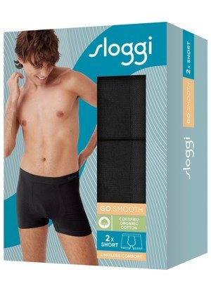 Alternative view of Boxer Sloggi Go Smooth Short 2 τεμ.  Μαύρο/Μαύρο