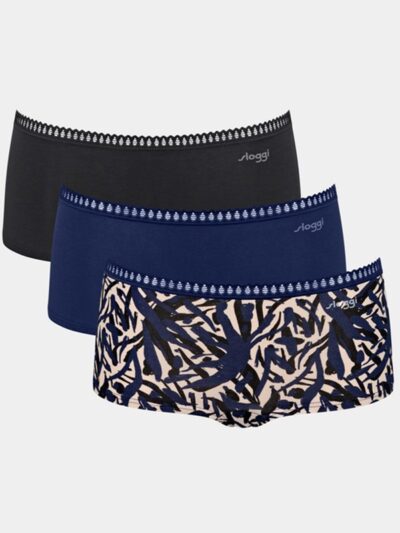 Sloggi Go Crush Short 3 τεμ. M008 Μπλε/Εμπριμέ/Μαύρο