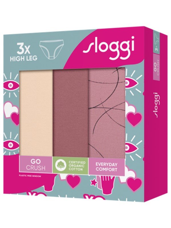 Sloggi Go Crush H High Leg 3 τεμ. V002 Ροζ Antigue/Σάπιο μήλο/Εμπριμέ - Image 8