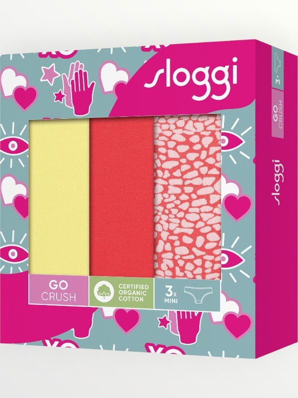 Sloggi Go Crush Mini 3 τεμ. V015 Κίτρινο/Κοραλί/Εμπριμέ - Image 6