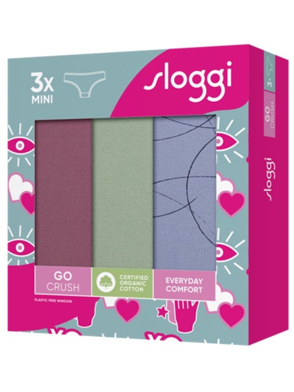Sloggi Go Crush Mini 3 τεμ. V008 Ραφ/Βεραμάν/Μελιτζανί - Image 6