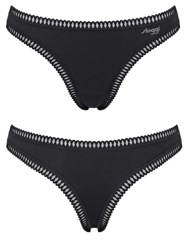 Sloggi Go Crush String 3 τεμ. M008 Μπλε/Εμπριμέ/Μαύρο - Image 5