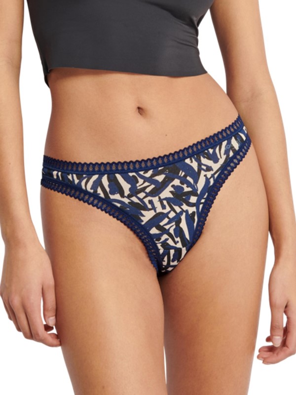 Sloggi Go Crush String 3 τεμ. M008 Μπλε/Εμπριμέ/Μαύρο - Image 3