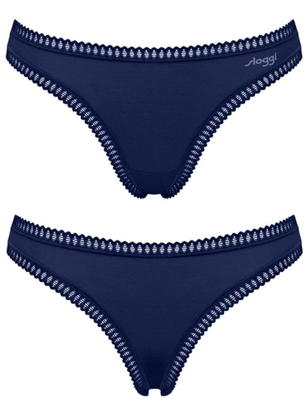 Sloggi Go Crush String 3 τεμ. M008 Μπλε/Εμπριμέ/Μαύρο - Image 6