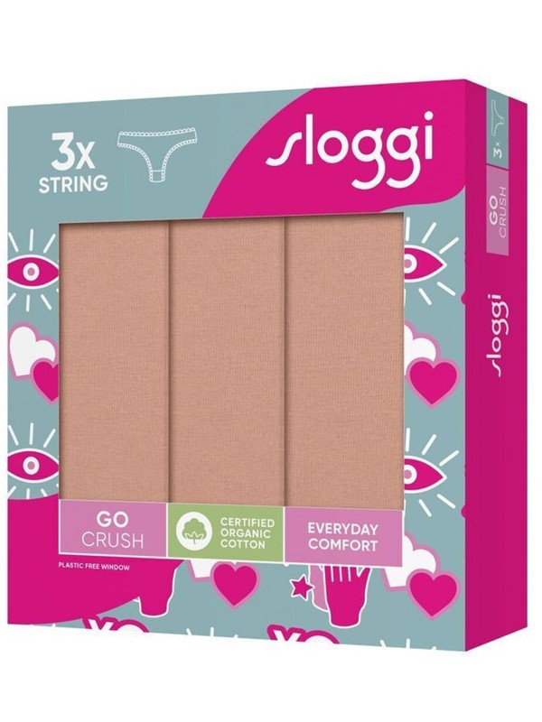 Sloggi Go Crush String 3 τεμ. 00ME Μπεζ/Μπεζ/Μπεζ - Image 4