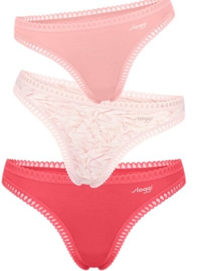 Sloggi Go Crush String 3 τεμ. MOO5  Σομόν/Κοραλί/Εμπριμέ