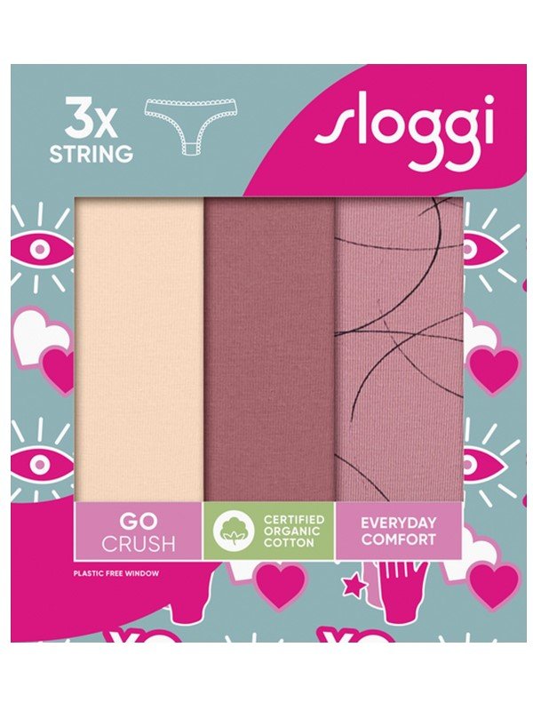 Sloggi Go Crush String 3 τεμ. V002 Ροζ Antique/Σάπιο μήλο/Εμπριμέ - Image 5