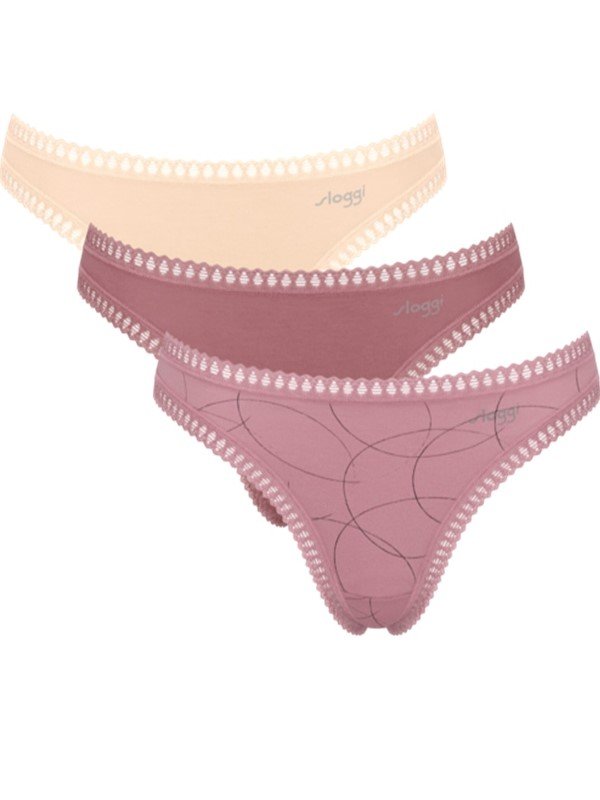 Sloggi Go Crush String 3 τεμ. V002 Ροζ Antique/Σάπιο μήλο/Εμπριμέ - Image 7