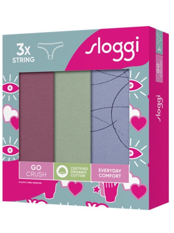 Sloggi Go Crush String 3 τεμ. V008 Ραφ/Βεραμάν/Μελιτζανί - Image 5